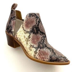 Dolce Vita Samy Vegan Snake Embossed Chelsea Booties Women's Size 7.5M